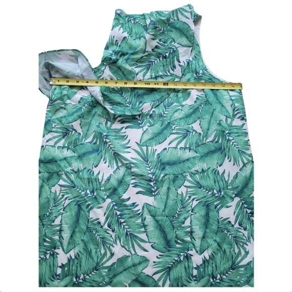 Gianni Bini Bright Green Ivory One Shoulder Pam The Breeze Dress Size Large - Picture 3 of 12